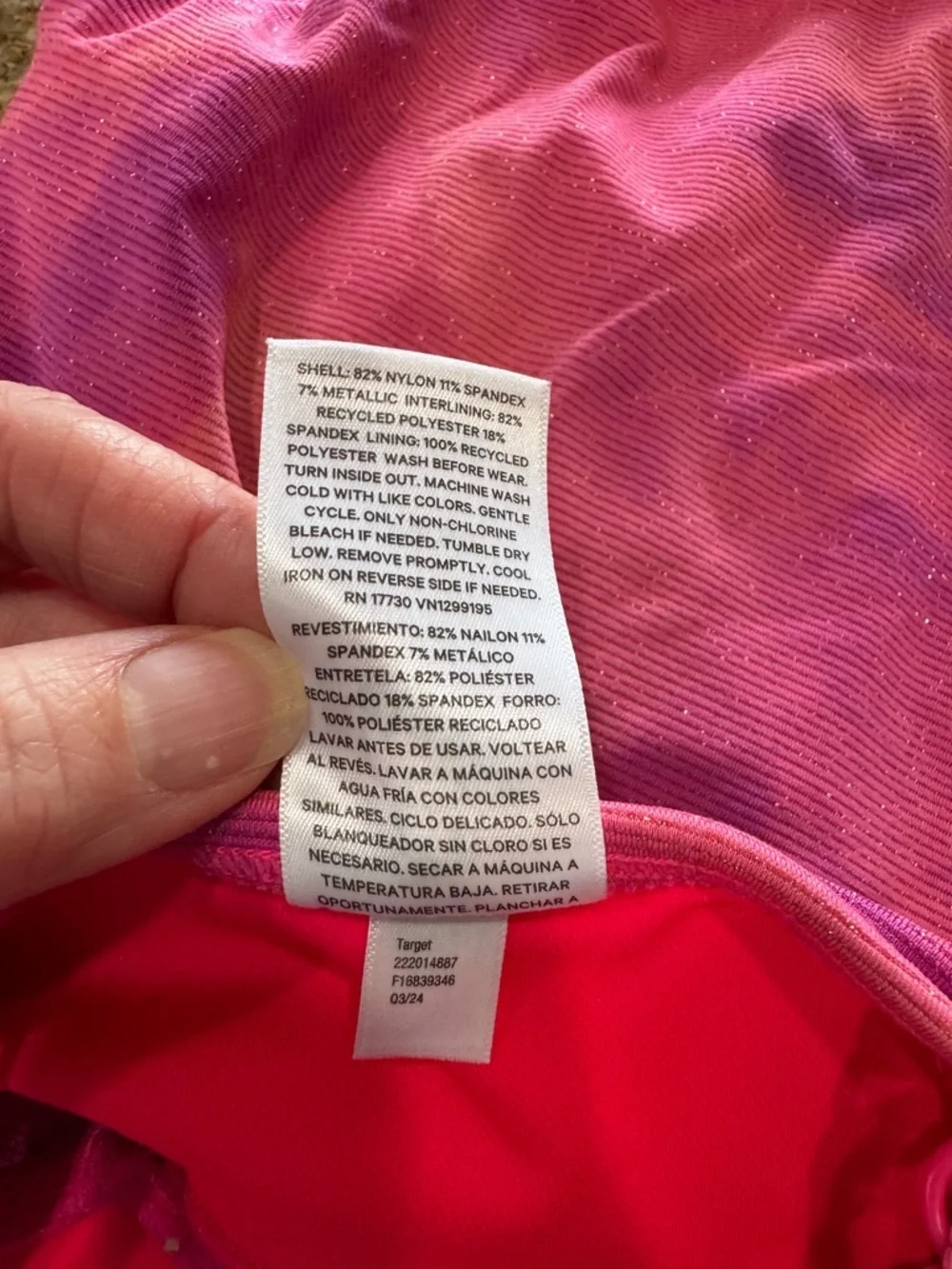 Art Class Girls One Piece Swimsuit Pink Purple Shimmer Cutout Size L 10/12